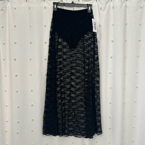 12th Tribe black lace skirt